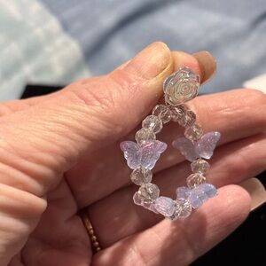 Iridescent Butterfly Hoop Earrings